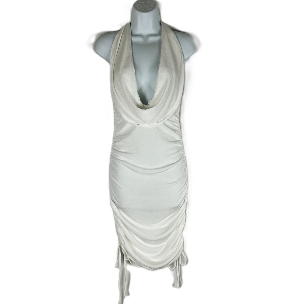 Fashion Nova Mrs. Miami Slinky Mini Dress White S NWT